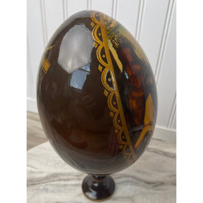 Egg Kholuy Style Russian Lacquer Flight into Egypt Ryabov 10" Post-Soviet Era