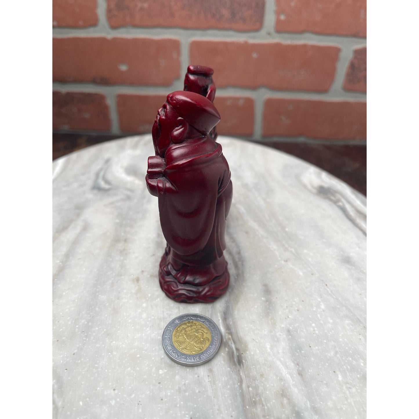 Figurines Chinese Wise Men Musicians Faux Cinnabar Resin Red Asian Decor VTG