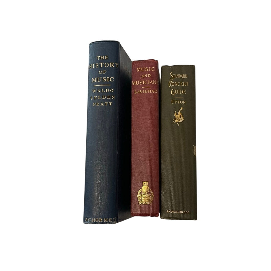 Music History 3 Book Lot 1907 Pratt 1st Ed Lavignac Upton Study Vintage