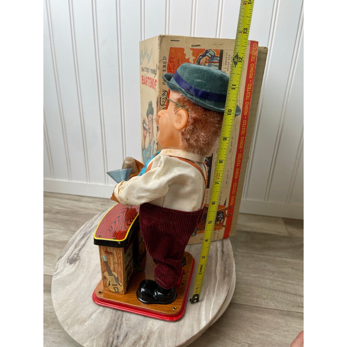 Toy Rosko Charley Weaver Bartender Battery Op Toy Original Box 1960s Vintage