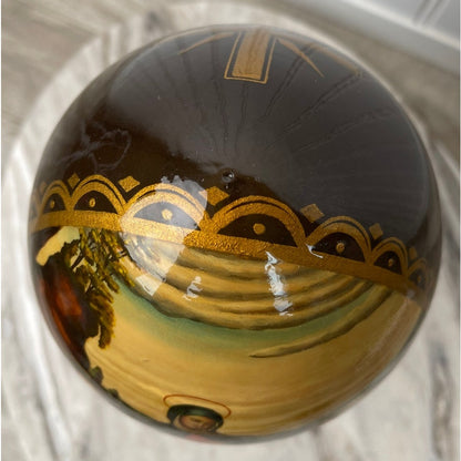 Egg Kholuy Style Russian Lacquer Flight into Egypt Ryabov 10" Post-Soviet Era