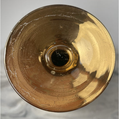 Venetian Murano Glass Champagne Flute Tre Fuochi Emerald Green Gold Gilt