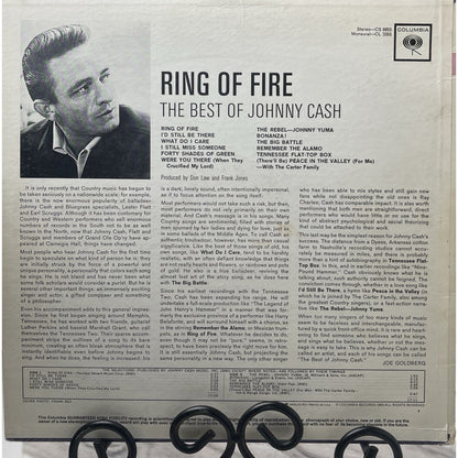 JOHNNY CASH Ring of Fire The Best Of 1963 Columbia LP CL 2055 Mono Vinyl VG