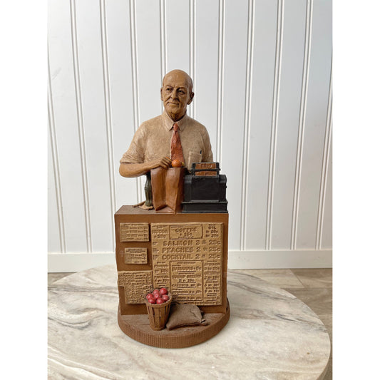 Tom Clark Mr. Jim Grocer Figurine 1992 Cairn Studio Retired Signed Vintage 12"