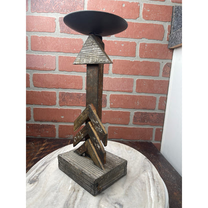 Candle Holder 12" Wood Metal Arrow Chevron Taper/Pillar Tall Hobby Lobby Rustic