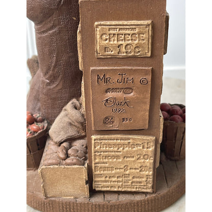 Tom Clark Mr. Jim Grocer Figurine 1992 Cairn Studio Retired Signed Vintage 12"