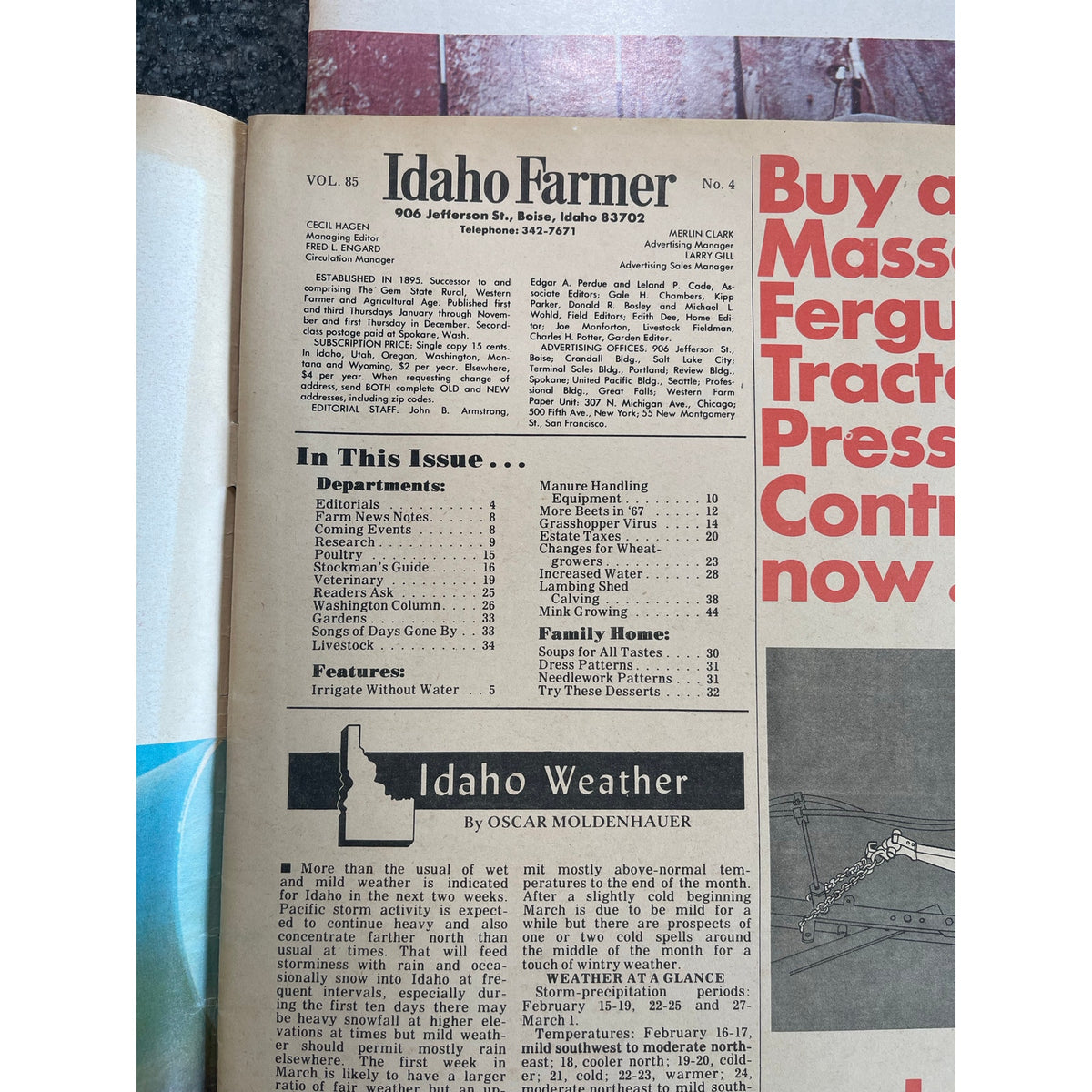 Magazines Idaho Farmer 1967 Lot of 4 Agriculture Ad Tractor History Ephemera VTG