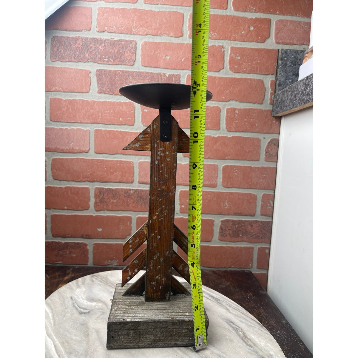 Candle Holder 12" Wood Metal Arrow Chevron Taper/Pillar Tall Hobby Lobby Rustic