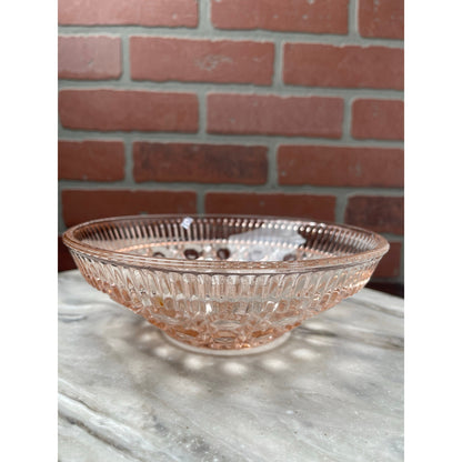 Bowl 8x8x2.5" Pink Dewdrop Tiara ExclusivesFooted Glass Serving Dish VTG