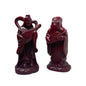 Figurines Chinese Wise Men Musicians Faux Cinnabar Resin Red Asian Decor VTG