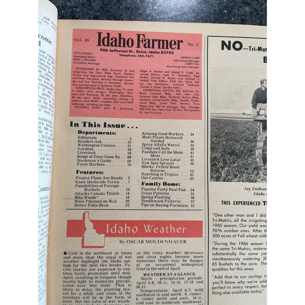 Magazines Idaho Farmer 1967 Lot of 4 Agriculture Ad Tractor History Ephemera VTG