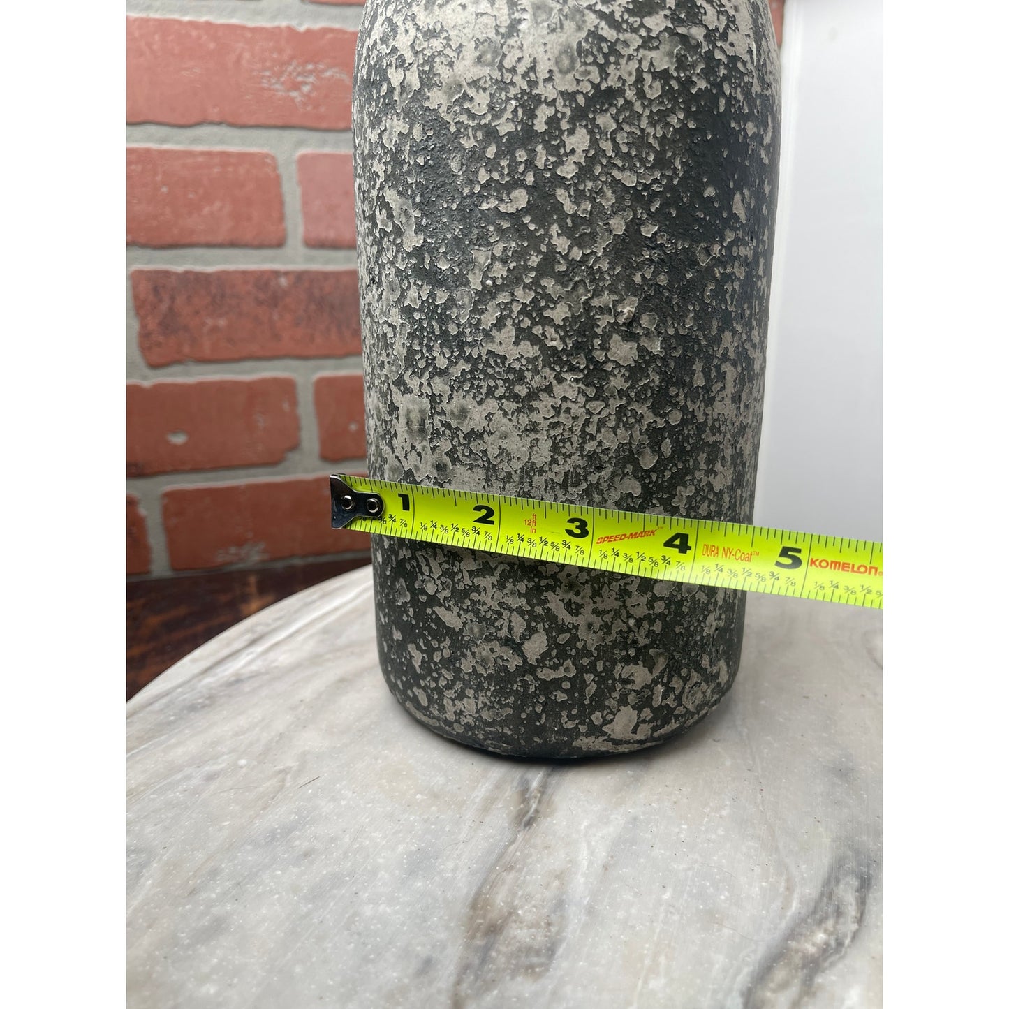 Bottle Vase, Heavy Ceramic Texture, Rustic Farmhouse, Distressed Stone Look