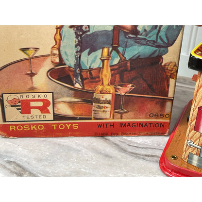 Toy Rosko Charley Weaver Bartender Battery Op Toy Original Box 1960s Vintage