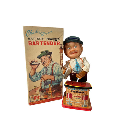 Toy Rosko Charley Weaver Bartender Battery Op Toy Original Box 1960s Vintage