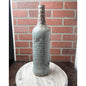 Wine Bottle Vase Blue Gray Script Scripted Pottery Ceramic Large Lords Prayer