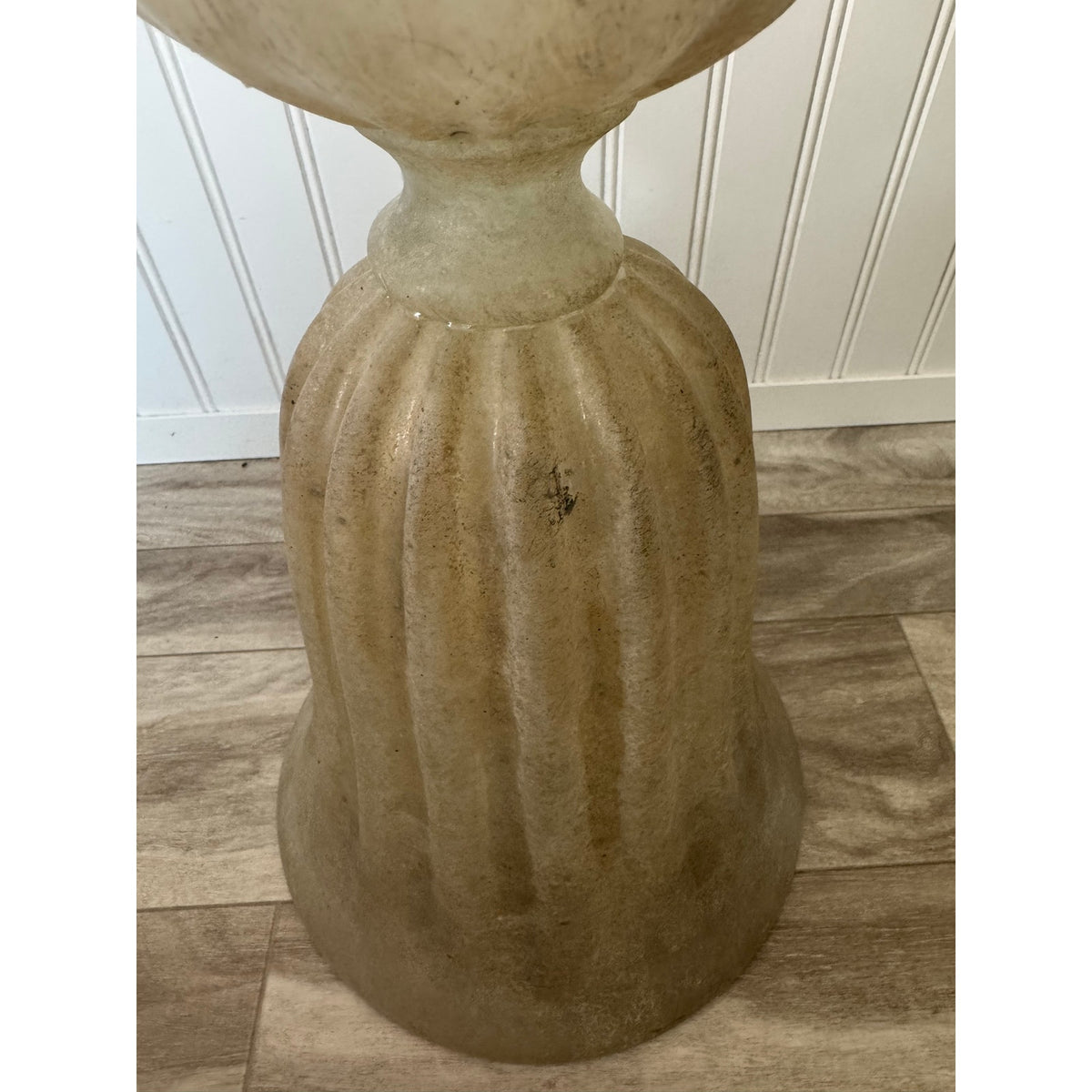 Murano Vase Glass Trumpet Fluted Aventurine 14.5x9.5 Vintage