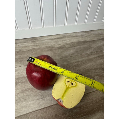 Apple Red Delicious Faux Whole and Half Slice Realistic Decor Used Realistic