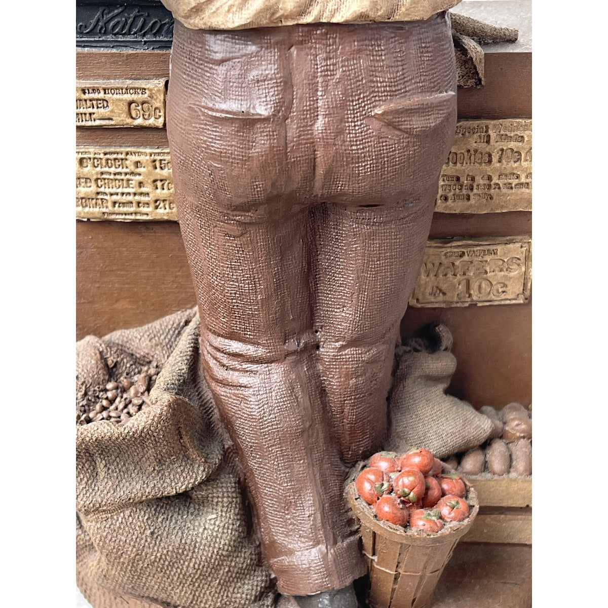 Tom Clark Mr. Jim Grocer Figurine 1992 Cairn Studio Retired Signed Vintage 12"