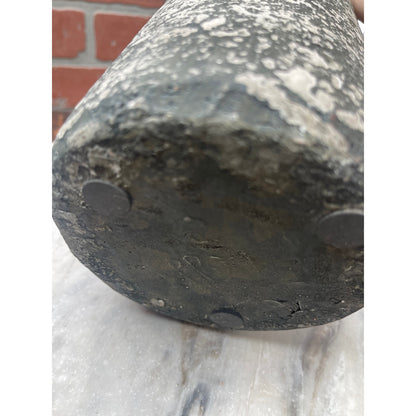 Bottle Vase, Heavy Ceramic Texture, Rustic Farmhouse, Distressed Stone Look