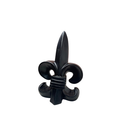 Fleur De Lis Heavy Ceramic Statue Matte Black New Orleans NOLA VTG MCM