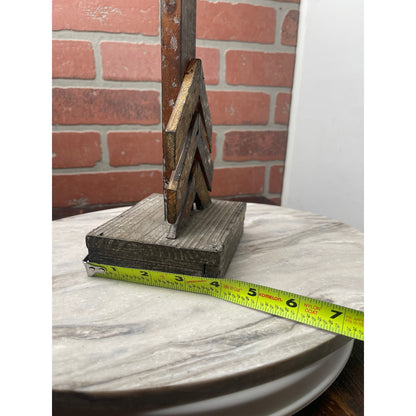 Candle Holder 12" Wood Metal Arrow Chevron Taper/Pillar Tall Hobby Lobby Rustic