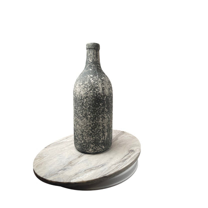 Bottle Vase, Heavy Ceramic Texture, Rustic Farmhouse, Distressed Stone Look