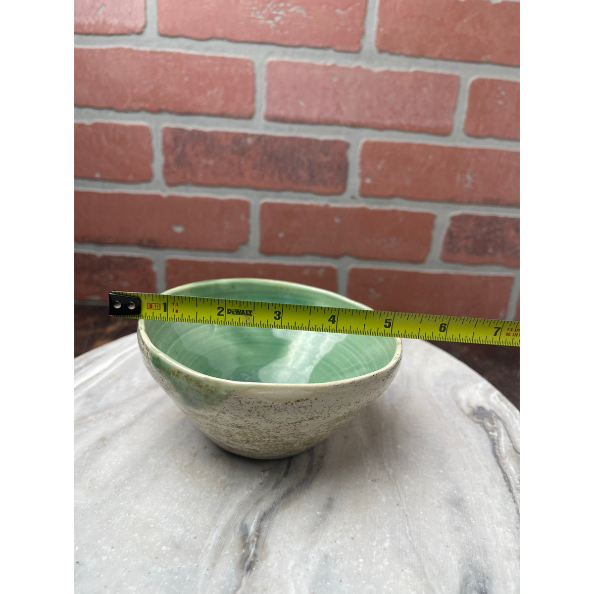 Bowl Studio Pottery Serotonin Molecule Mark Green Celadon Speckled Stoneware 6"