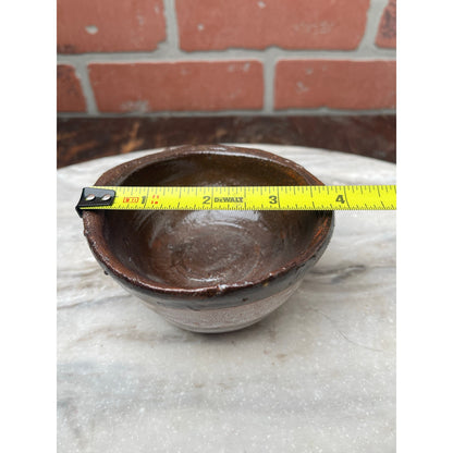 CUP Studio Pottery Signed Brown Stoneware Earthy Wabi Sabi  Rustic Boho VTG