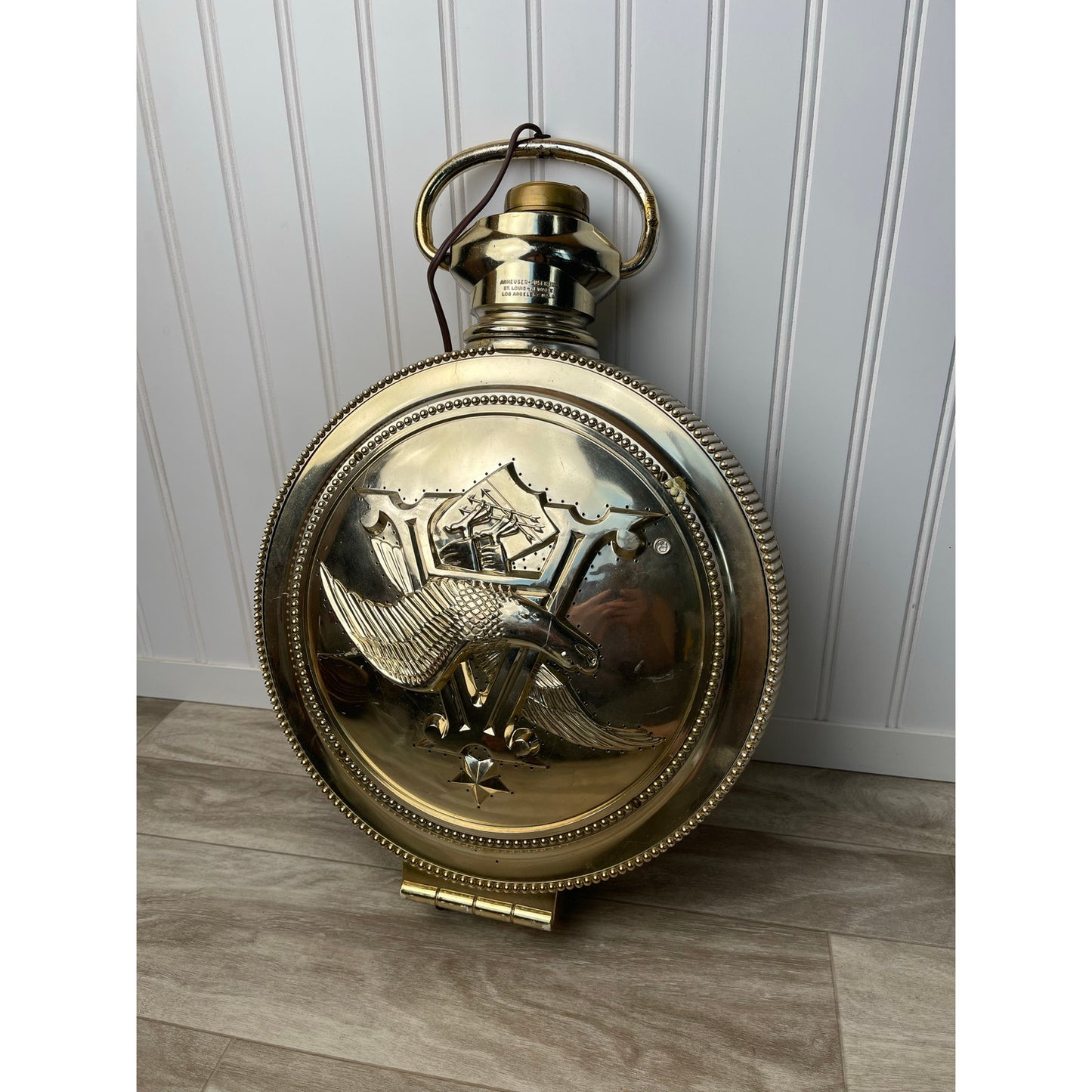 Budweiser Vintage Rotating Pocket Watch Lighted Beer Sign Working Anheuser Busch