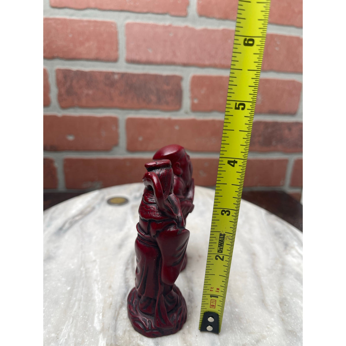 Figurines Chinese Wise Men Musicians Faux Cinnabar Resin Red Asian Decor VTG