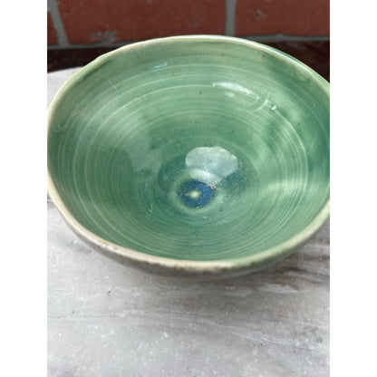 Bowl Studio Pottery Serotonin Molecule Mark Green Celadon Speckled Stoneware 6"