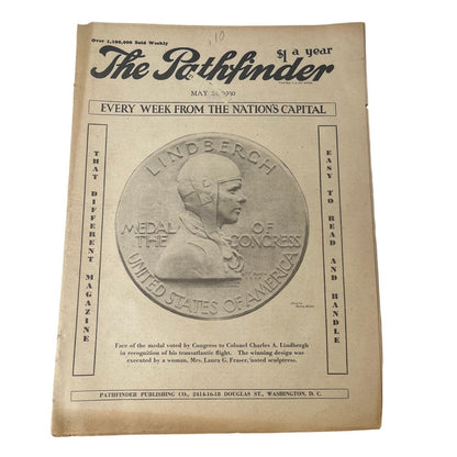 The Pathfinder May 24 1930 Charles Lindbergh Medal of Honor Lucky Strike Ad VTG