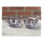 Sugar and Creamer Glass Set Lavender Purple Silver Floral Vintage 1930s MCM