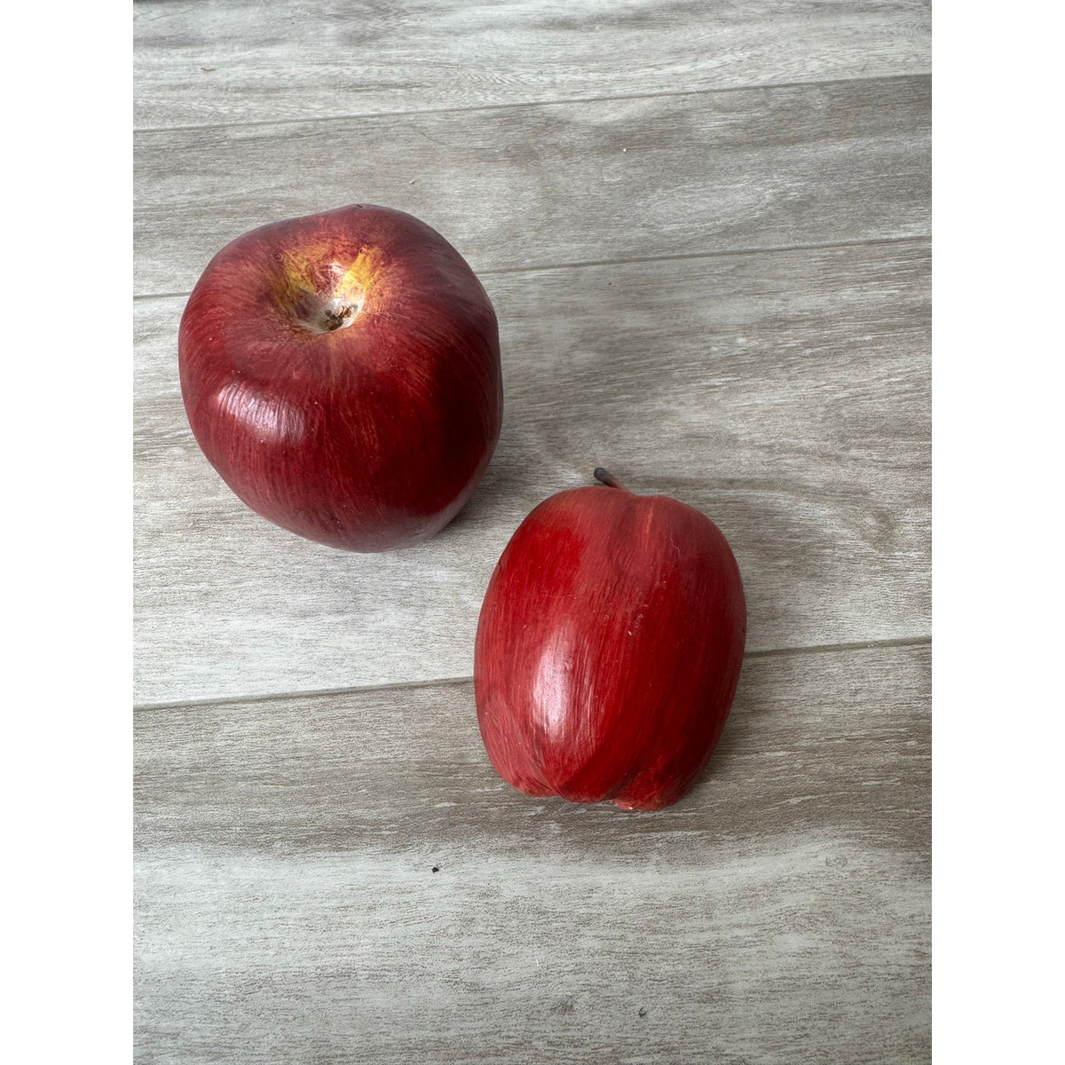 Apple Red Delicious Faux Whole and Half Slice Realistic Decor Used Realistic
