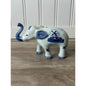 Elephant Figurine Delfts Blauw Blue White Hand Painted Windmill Floral VTG