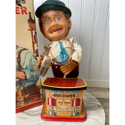 Toy Rosko Charley Weaver Bartender Battery Op Toy Original Box 1960s Vintage
