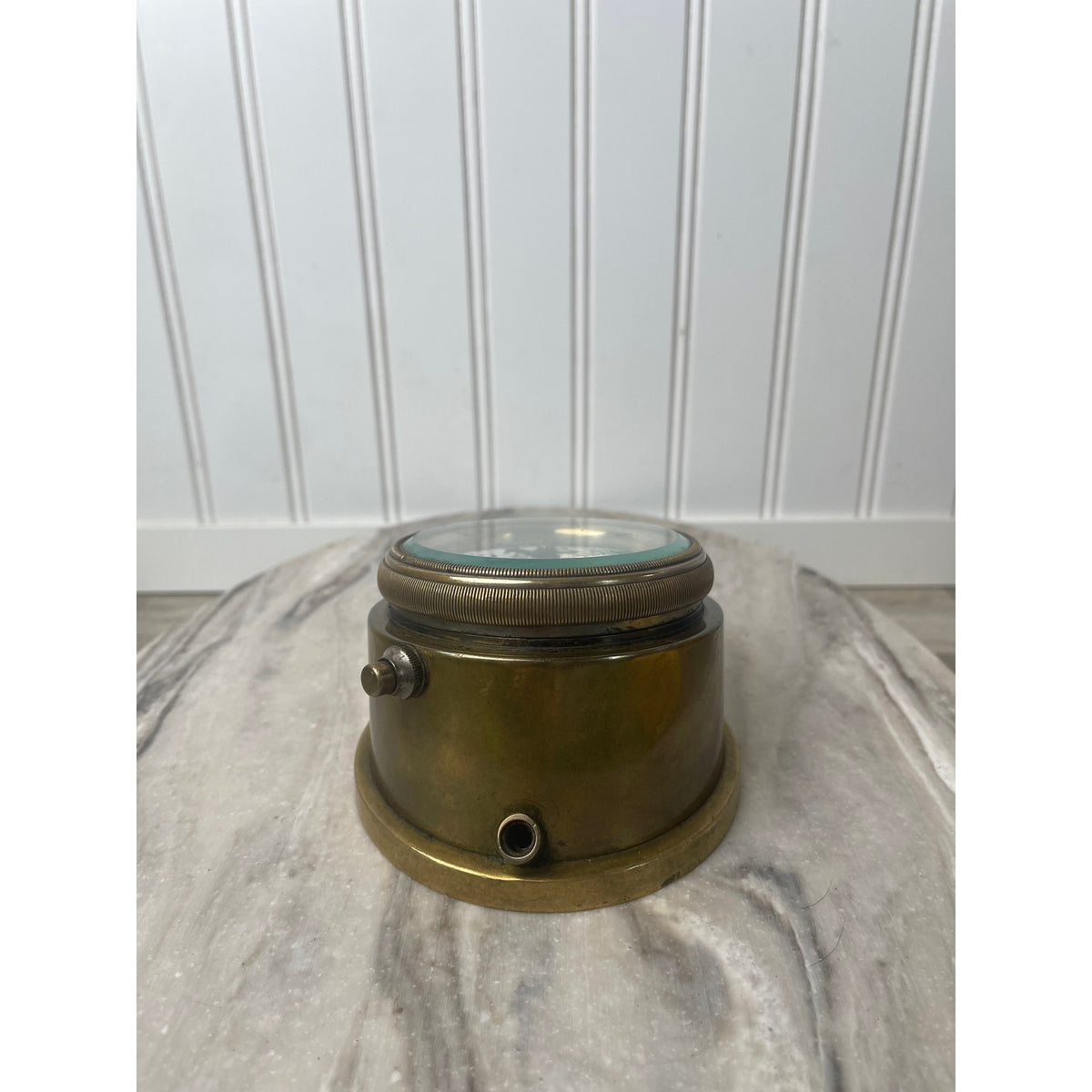 8-Day Bezel Wind Dash Clock Brass Up/Down Indicator Works Vintage 1920s