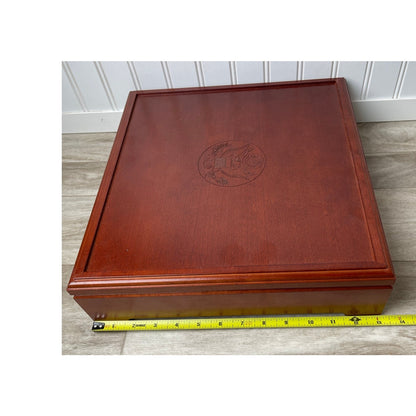Coin Display Box US Mint Olympic Wood  Great Seal Eagle 2-Tray Mahogany VTG Case