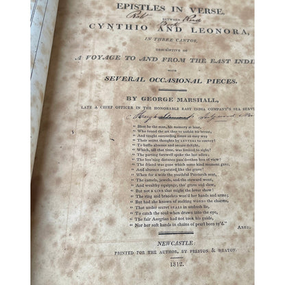 George Marshall Epistles in Verse Wood Engravings 1812 Newcastle Binding Antique
