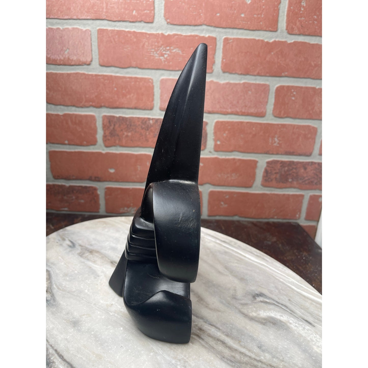 Fleur De Lis Heavy Ceramic Statue Matte Black New Orleans NOLA VTG MCM