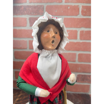 Byers Choice Mrs Cratchit Second Edition Caroler Doll Green Red Vintage 1996
