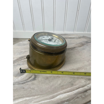 8-Day Bezel Wind Dash Clock Brass Up/Down Indicator Works Vintage 1920s