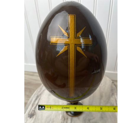 Egg Kholuy Style Russian Lacquer Flight into Egypt Ryabov 10" Post-Soviet Era