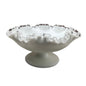 Candy Dish Bowl Fenton Silver Crest Bowl, White Milk Glass Ruffled , Retro VTG