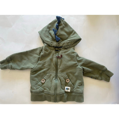 Mac & Moon Carter’s Lot 3 Baby Boy Hoodies Green Dino Quilted Moose 0-3M