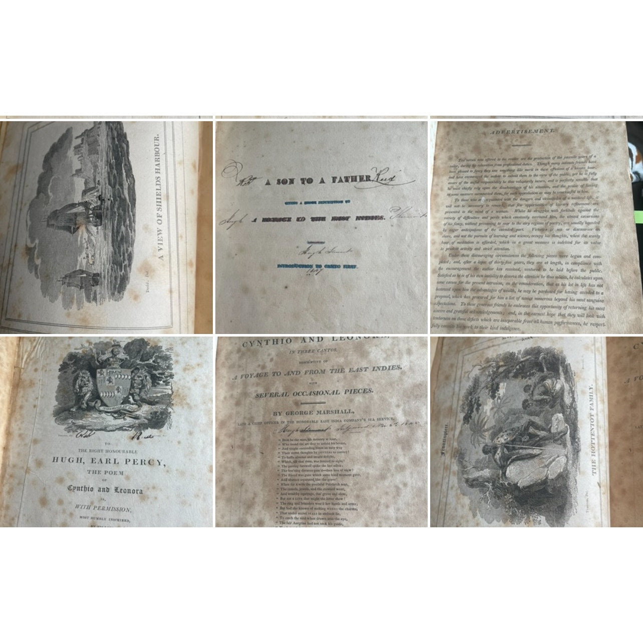 George Marshall Epistles in Verse Wood Engravings 1812 Newcastle Binding Antique
